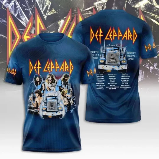 Discover Def Leppard Tour 2025 Limited Edition Unisex T Shirt All Size S-5XL1