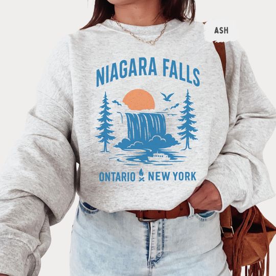 Discover Niagara Falls Sweatshirt, Vacation Souvenir Jumper, Tourist Gift Travel Sweatshirt, Nature Lover Apparel, Ontario Canada, Buffalo