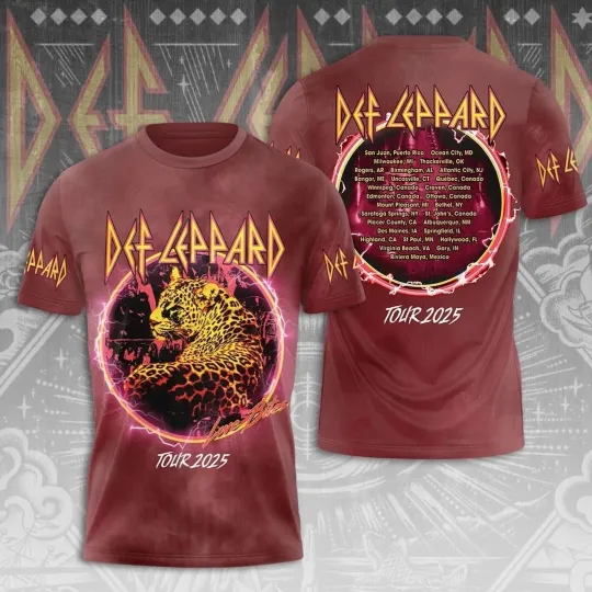 Discover Def Leppard Tour 2025 Limited Edition Unisex T Shirt All Size S-5XL