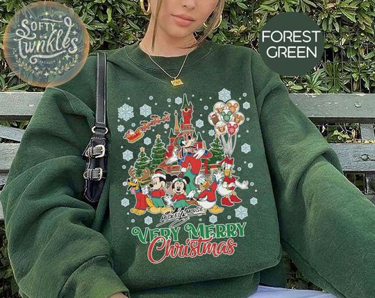 Discover Retro Mickey's Very Merry Christmas Party 2024 Sweatshirt, Mickey and Friends Christmas Tee, Christmas Matching Disney Tees, Christmas Trip