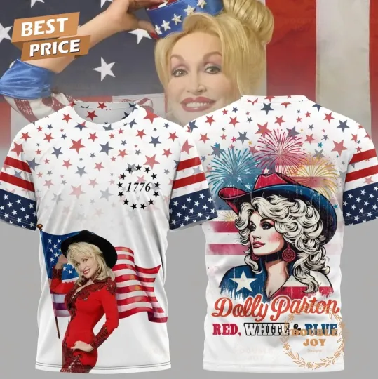 Dolly Parton Red, White, Blue 1776 T-Shirt