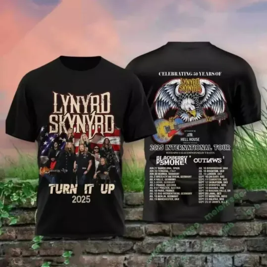 Discover Lynyrd skynyrd Tribute Tour 1987 T-ShirLynyrd Skynyrd Turn It Up 2025 Internatio