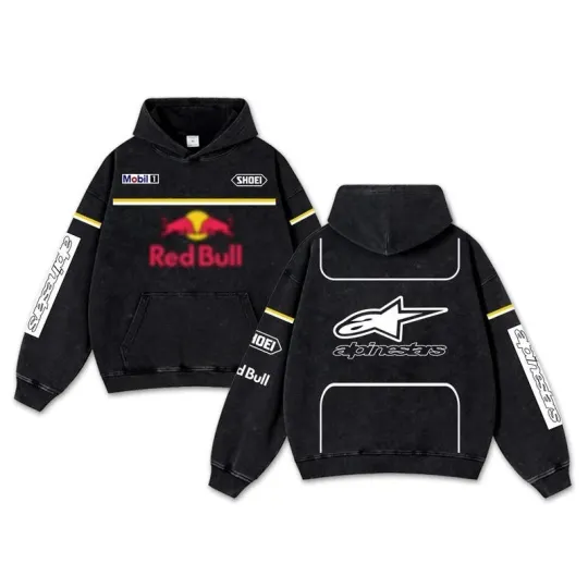 Discover Retro Red Alpinestars Racing Washed Hoodie MotoGP World Champion