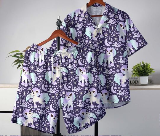 Discover Galarian Ponyta Hawaiian Shirt, Kawaii Button-Up, Tropical Summer Shirt, Ponyta Gift