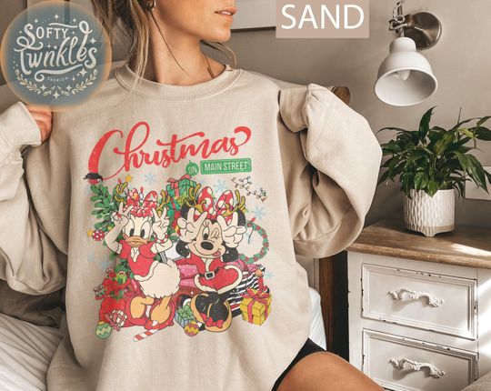 Discover Vintage Minnie Daisy Besties Disney Christmas Sweatshirts, Disney Girl Trip Very Merry Christmas Lights, Christmas Tree Castle Best Friends Shirts
