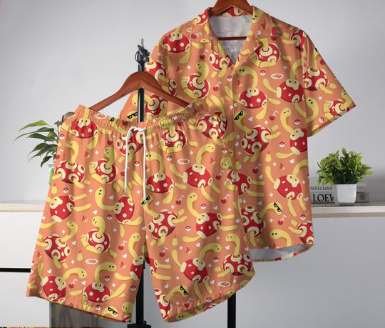 Discover Shuckle Hawaiian Shirt Men’s Tropical Short Sleeve Button-Up Summer Hawaiian Shirt