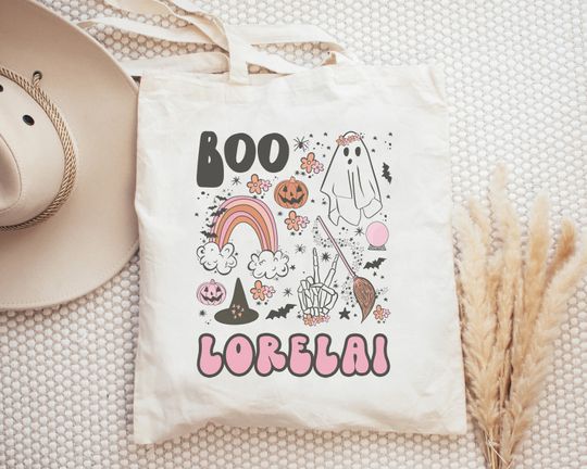 Discover Personalized Trick or Treat Bags Halloween Candy Bag Custom Trick or Treat Bag Halloween Tote Bag Trick or Treat Tote Custom Halloween Bag