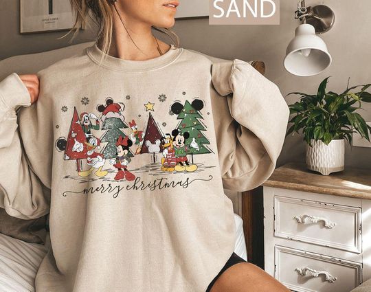 Discover Retro Disney Merry Christmas Party Sweatshirts, Disney Mickey Friends Christmas Shirt, Disney Christmas Shirt, Retro Disney Christmas Shirt
