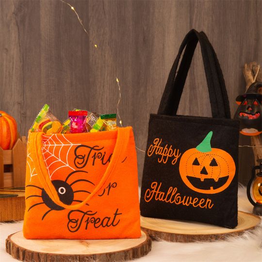 Discover Trick or Treat Bag with Name, Halloween Candy Bags, Personalized Trick or Treat Tote, Halloween Basket Bucket for Kids, Party Supplies