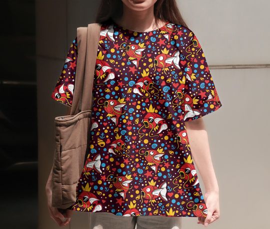 Magikarp 3D T-Shirt Tropical Summer Vintage Graphic Unisex Tee