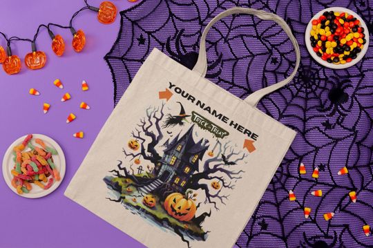 Discover Custom Trick or Treat Bag, Kids Personalized Halloween Bucket, Custom Candy Basket, Candy Bag with Name, Halloween Tote