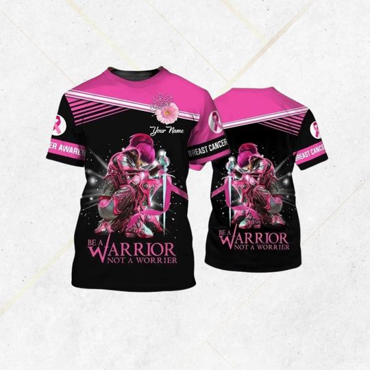 Discover Breast Cancer Awareness Warrior Graphic Tee - Personalized Support T-Shirt