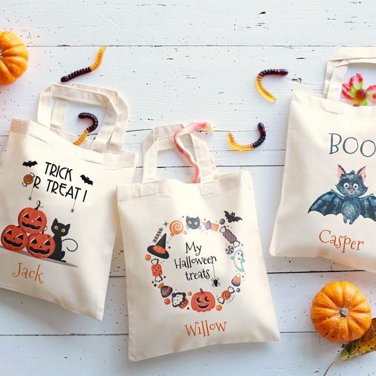 Discover Halloween personalized Trick or Treat Bags - Personalised Halloween Bag