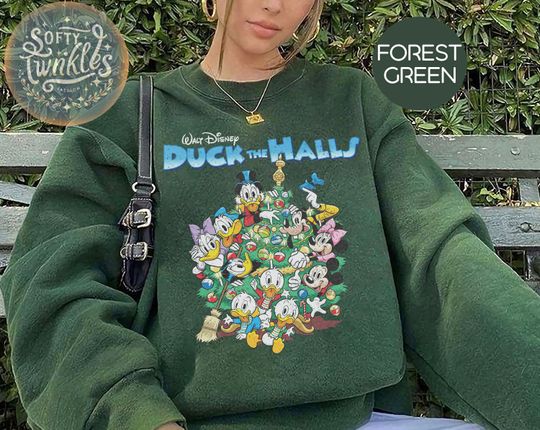 Discover Donald Duck The Halls Christmas Lights Costume Sweatshirts, Disney Mickey's Very Merry Xmas Party Matching Tee, Disneyland Vacation Family Trip