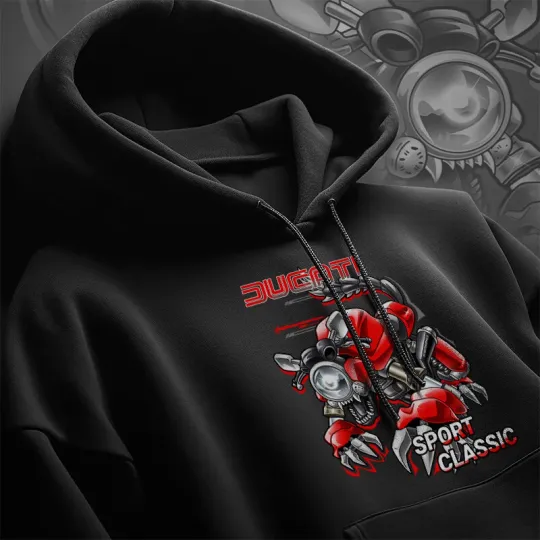 Discover Ducati SportClassic Motorcycle Hoodie Pullover for Sportbike Riders