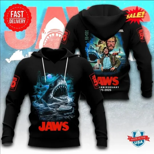 Discover Jaws 50 Anniversary 3D Hoodie For Fan