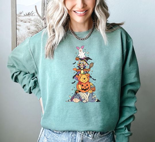 Discover Pooh Characters Sweatshirt, Pooh & Friends Halloween Sweatshirt, Halloween Party Sweatshirt, Piglet Pooh Sweatshirt