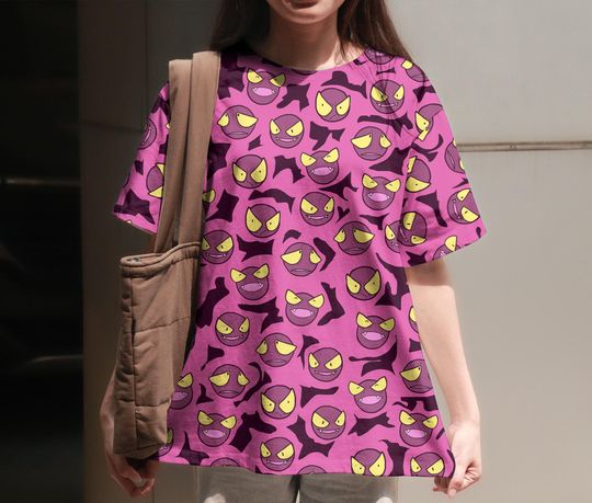 Gastly T-Shirt, Gengar Graphic Tee, Cute Gengar Summer Shirt, Funny Vintage Tshirt, Unisex Top, Christmas Birthday Outfit