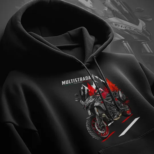 Discover Ducati Multistrada V2 2022-2023 Motorcycle Hoodie Sweatshirt for ADV Bikers
