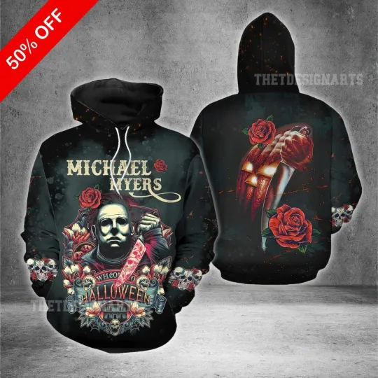 Discover Michael Myers Hoodie 3D Printed Halloween Design