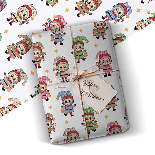 Labubu Xmas Elves Wrapping Paper Gift Wrap Christmas paper