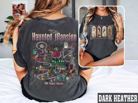 Vintage Haunted Mansion Map 2 Side Shirts, Disney The Haunted Mansion Shirt, Retro Disney Halloween Shirt, Disney Trip Shirt, Halloween Gift