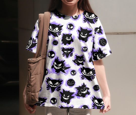 Gengar Tropical Summer T-Shirt Kawaii Ghost Funny Cute Shirt