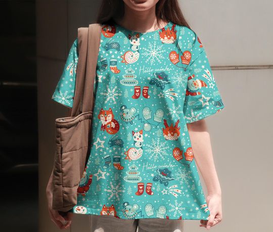 Pachirisu Ditto Christmas T-Shirt, Holiday Graphic Tee, Funny Xmas Tee, Unisex Vintage Shirt