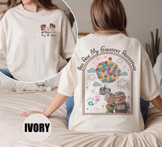 Discover Personalized Carl & Ellie You Are My Greatest Adventure Shirt, Disney Pixar Up Couple Matching T-shirt, Anniversary Gift, Disneyland Trip
