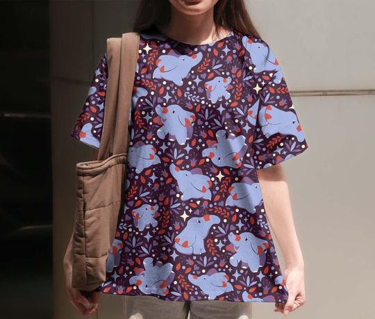 Discover Phanpy 3D T-Shirt, Cute Graphic Summer Tee, Vintage Christmas Gift