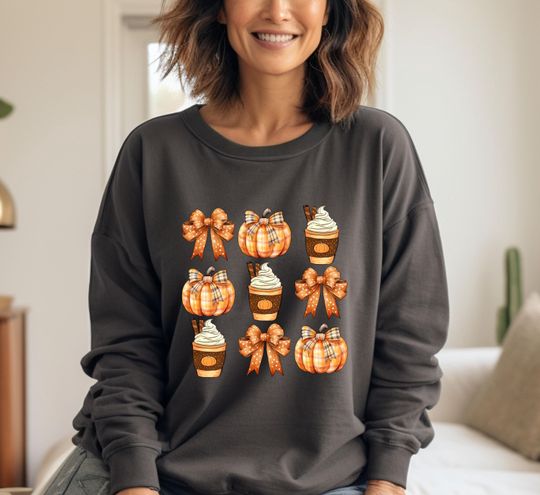 Discover Fall Bow Sweatshirt, Fall Pumpkin Bow Sweatshirt, Halloween Sweatshirt, Pumpkin Sweatshirt, Thanksgiving Sweatshirt