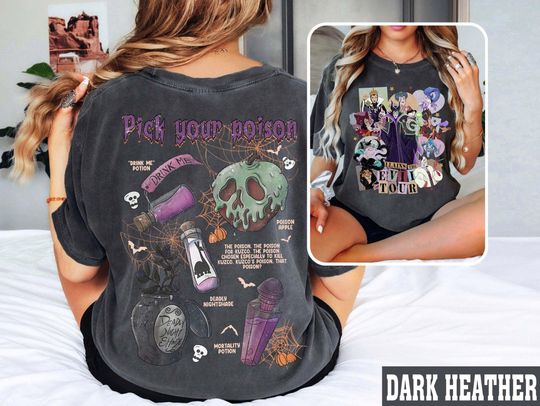 Vintage Villains The Evil Tour T-Shirt, Halloween Evil Queen Shirt, Maleficent Tee, Disneyland Girl Trip Shirt, Halloween Witch Shirt