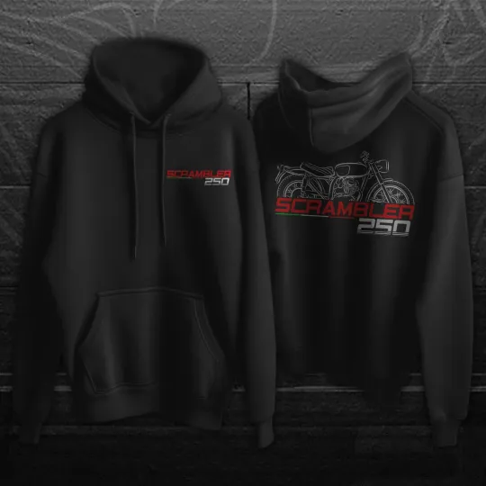Discover Ducati 250 Scrambler - Motorcycle Hoodie Pullover for Riders