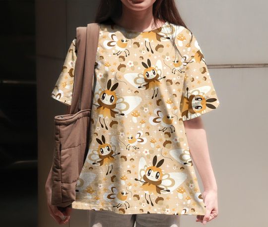 Discover Ribombee 3D Graphic T-Shirt, Unisex Casual Vacation Tee, Vintage Style Funny Beach Tee