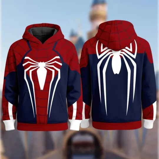 Discover Spider Man Inspired Halloween Costume Hoodie, Peter Parker Cosplay Costume 3D