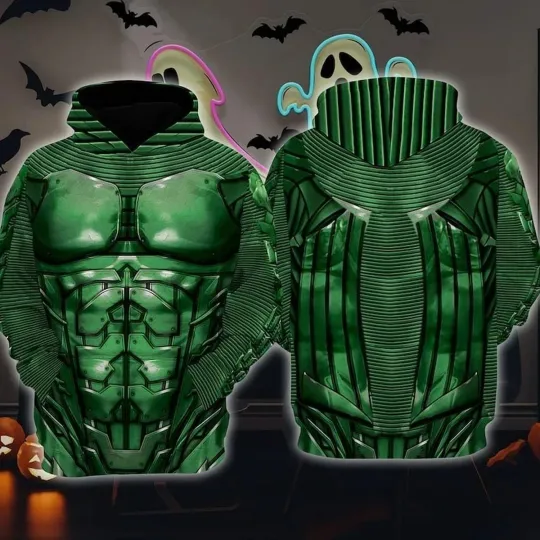 Green Goblin 3D Full Over Print Hoodie, Spider Man Green Goblin Cosplay