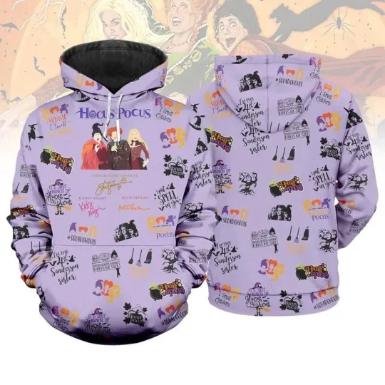 Hocus Pocus Sanderson Sisters Halloween Witches Hoodie 3D