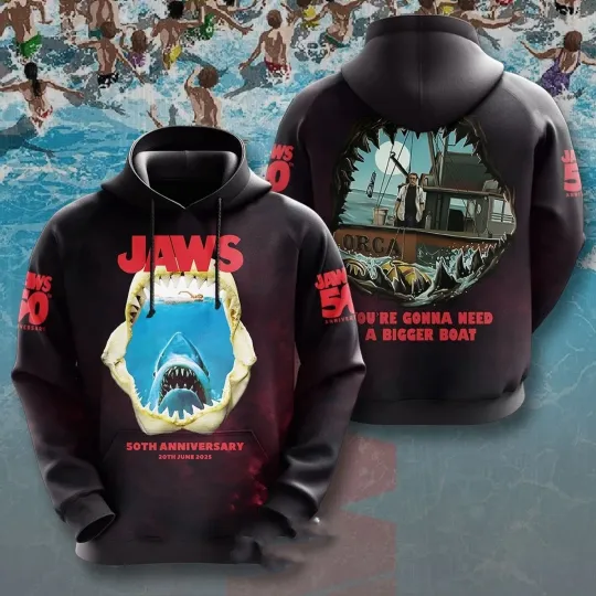 Jaws You're Gonna Need A Bigger Boat 3D Apparel Hoodie