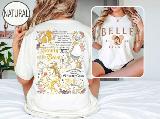 Discover Retro Disney Princess Shirt, Disney Beauty And The Beast Shirt, Disneyland Trip Shirt, Disneyworld Shirt, Family Matching Tee