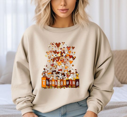 Discover Disney Thanksgiving Sweatshirt, Mickey & Friends Balloons Thanksgiving Sweatshirt, Disney Family Sweater, Magic Kingdom, Thanksgiving Gift