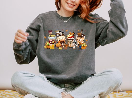 Discover Disney Thanksgiving Sweatshirt, Disney Coffee Sweatshirt, Disney Trip, Coffee Lover Gift, Mickey & Co Sweatshirt, Disney Pumpkin