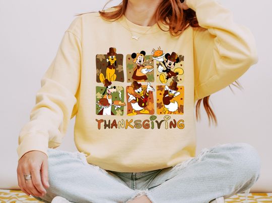 Discover Mickey And Friends Thanksgiving Sweatshirt, Disney Thanksgiving Sweatshirt, Happy Thanksgiving, Thanksgiving Gift