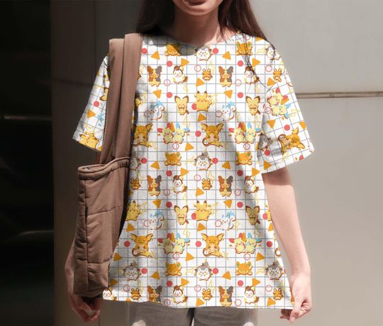 Discover Pika Raichu and Friends 3D T-Shirt, Kawaii Summer Shirt for Poket mons Fans