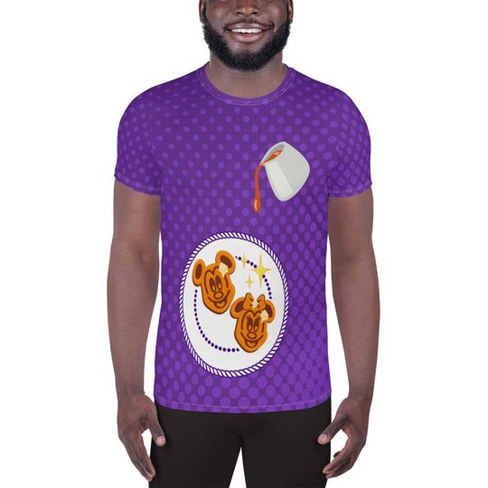 Mickey Waffle Men's T-shirt – Fun Cartoon Casual Graphic Tee for Adults