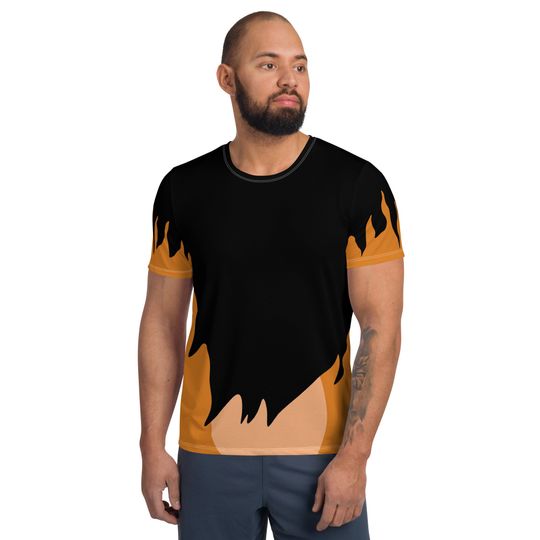 Evil Lion Men's T-shirt – Fun Cartoon Casual Graphic Tee for Adults