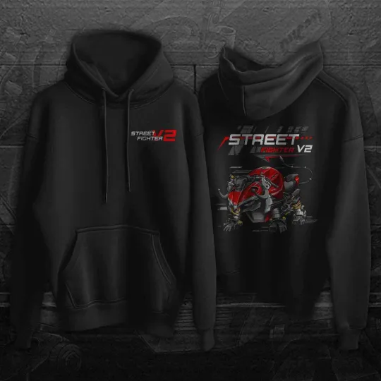 Discover Ducati Streetfighter V2 Motorcycle Hoodie Pullover for Riders