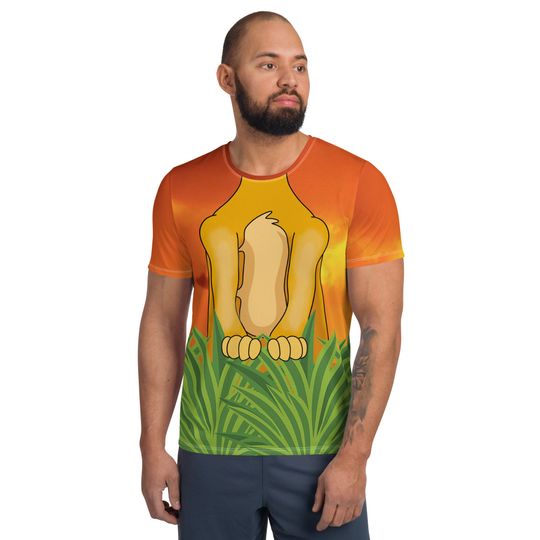 Discover Baby Boy Lion Men's T-shirt – Fun Cartoon Casual Graphic Tee for Adults