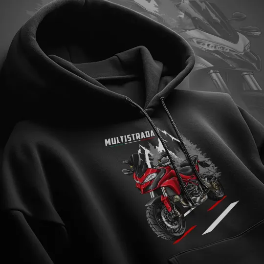 Discover Ducati Multistrada 1200 2015-2020 Motorcycle Hoodie - Sweatshirt for ADV Bikers