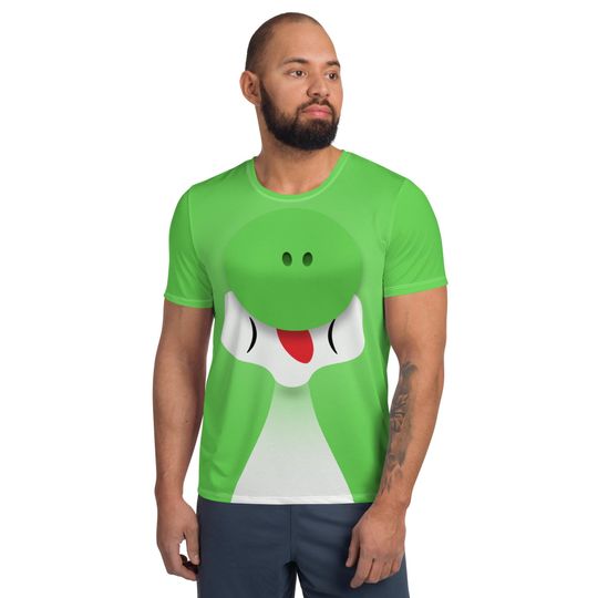 Discover Green Dino Men's T-shirt – Fun Cartoon Casual Graphic Tee for Adults