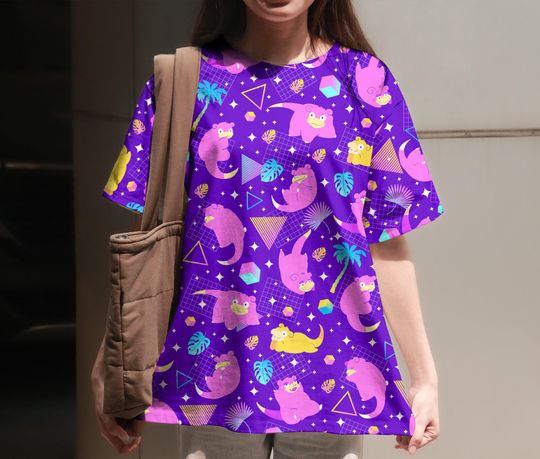 Slowpoke Tropical Summer 3D T-Shirt Kawaii Funny Beach Shirt